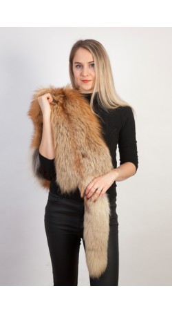 Golden fox fur scarf-collar-stole